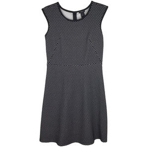Ann Taylor Petite Black White Polka Dots Fit & Flare Dress Office Work Size 2P